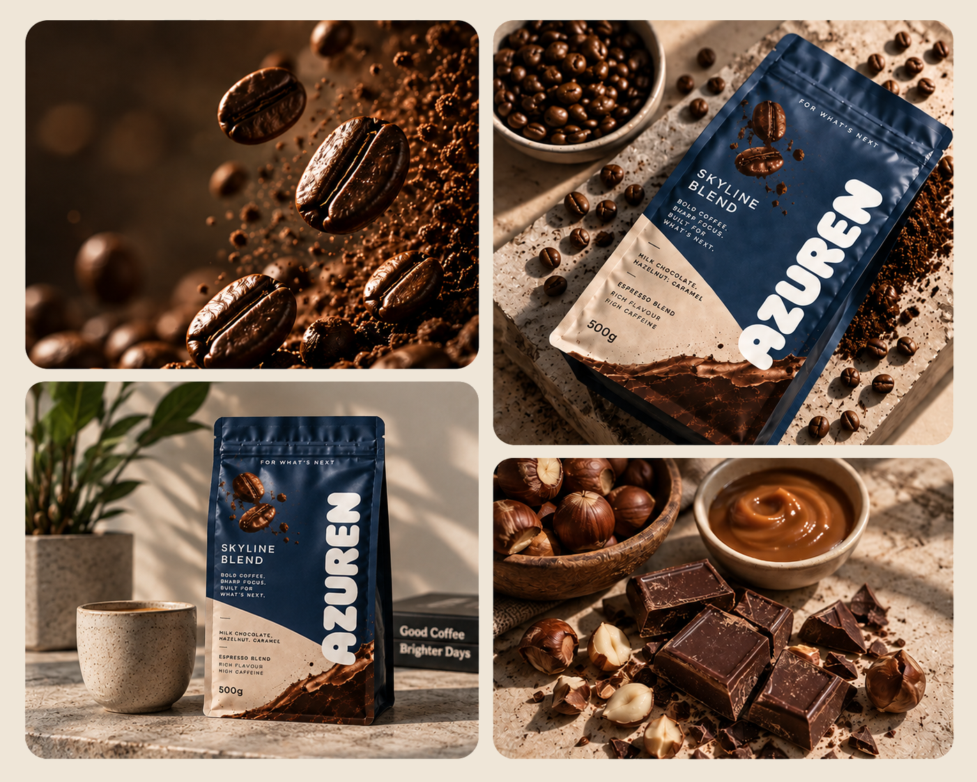 AZUREN Skyline Blend coffee beans, bag and tasting notes
