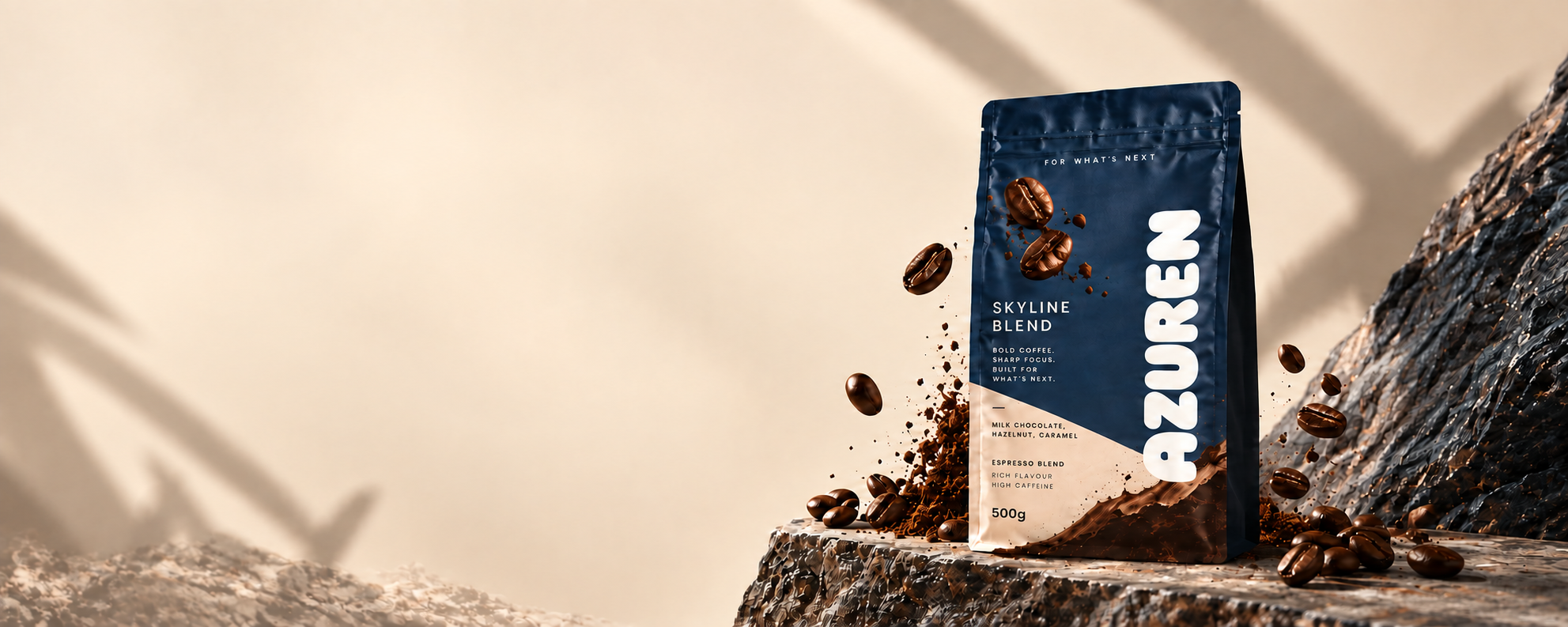 AZUREN Skyline Blend 500g coffee bag with coffee beans